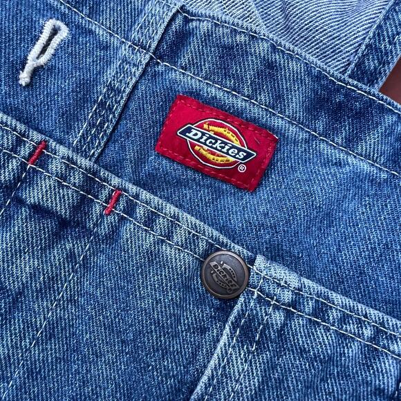 Dickies Denim Jean Bib Overalls Pants 36 x 32 Workwear Stonewashed Indigo Blue - Picture 4 of 12